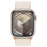 Apple Watch Series 9 (GPS + Cellular) avec boîtier de mm en aluminium comète et bracelet sport à rabat comète par TELUS - Petit