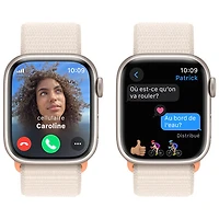 Apple Watch Series 9 (GPS + Cellular) avec boîtier de mm en aluminium comète et bracelet sport à rabat comète par TELUS - Petit