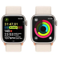 Apple Watch Series 9 (GPS + Cellular) avec boîtier de mm en aluminium comète et bracelet sport à rabat comète par TELUS - Petit