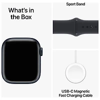 Apple Watch Series 9 (GPS + Cellular) avec boîtier de mm en aluminium minuit et bracelet sport minuit par Rogers - Petit/Moyen