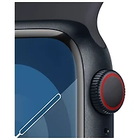 Apple Watch Series 9 (GPS + Cellular) avec boîtier de mm en aluminium minuit et bracelet sport minuit par Rogers - Petit/Moyen