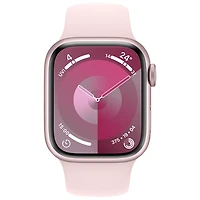 Apple Watch Series 9 (GPS + Cellular) avec boîtier de mm en aluminium rose et bracelet sport rose dragée par TELUS - Moyen/Grand
