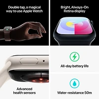 TELUS Apple Watch Series 9 (GPS + Cellular) 41mm Silver Stainless Steel Case w/Storm Blue Sport Band - S/ M - Monthly Financing