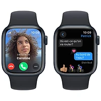 Apple Watch Series 9 (GPS + Cellular) avec boîtier de mm en aluminium minuit et bracelet sport minuit par Rogers - Moyen/Grand