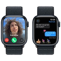 Apple Watch Series 9 (GPS + Cellular) avec boîtier de 41 mm en aluminium minuit et bracelet sport à rabat minuit par TELUS - Petit - Financement mensuel