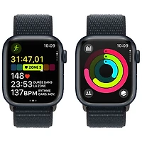 Apple Watch Series 9 (GPS + Cellular) avec boîtier de 41 mm en aluminium minuit et bracelet sport à rabat minuit par TELUS - Petit - Financement mensuel