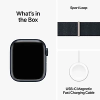 Apple Watch Series 9 (GPS + Cellular) avec boîtier de 41 mm en aluminium minuit et bracelet sport à rabat minuit par TELUS - Petit - Financement mensuel