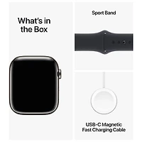 TELUS Apple Watch Series 9 (GPS + Cellular) 45mm Graphite Stainless Steel Case w/ Midnight Sport Band - M/L - Monthly Financing
