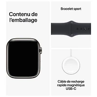 TELUS Apple Watch Series 9 (GPS + Cellular) 45mm Graphite Stainless Steel Case w/ Midnight Sport Band - M/L - Monthly Financing