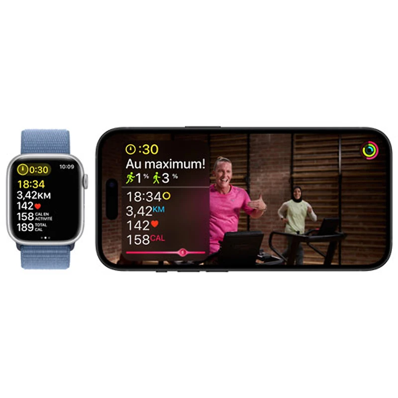 Virgin Plus Apple Watch Series 9 (GPS + Cellular) 45mm Starlight Aluminium Case w/Starlight Sport Loop - S - Monthly Financing