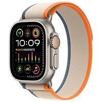 Apple Watch Ultra 2 (GPS + Cellular) avec boîtier de 49 mm en titane et bracelet Sentier orange/beige par TELUS - Petit/Moyen - Financement mensuel