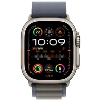 Apple Watch Ultra 2 (GPS + Cellular) avec boîtier de 49 mm en titane et bracelet Alpin bleu par Bell - Grand - Financement mensuel