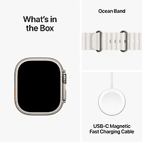 Apple Watch Ultra 2 (GPS + Cellular) avec boîtier de 49 mm en titane et bracelet Océan blanc par TELUS - Financement mensuel