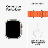 Virgin Plus Apple Watch Ultra 2 (GPS + Cellular) 49mm Titanium Case w/Orange Ocean Band - Monthly Financing
