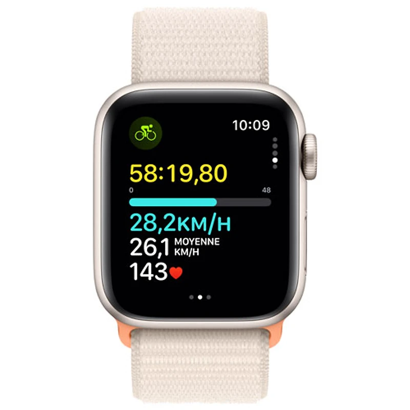Apple Watch SE (GPS + Cellular) avec boîtier de mm en aluminium comète et bracelet sport comète par TELUS