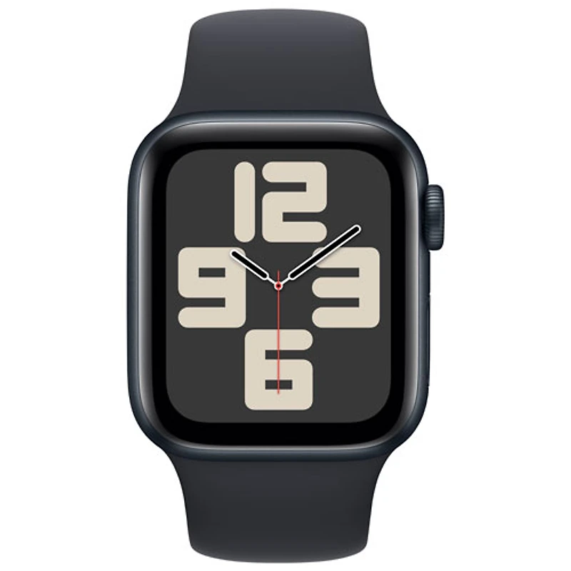 Apple Watch SE (GPS + Cellular) avec boîtier de mm en aluminium minuit et bracelet sport minuit par TELUS - Petit/Moyen