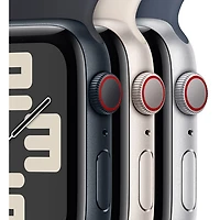 Apple Watch SE (GPS + Cellular) avec boîtier de mm en aluminium minuit et bracelet sport minuit par Rogers - Moyen/Grand