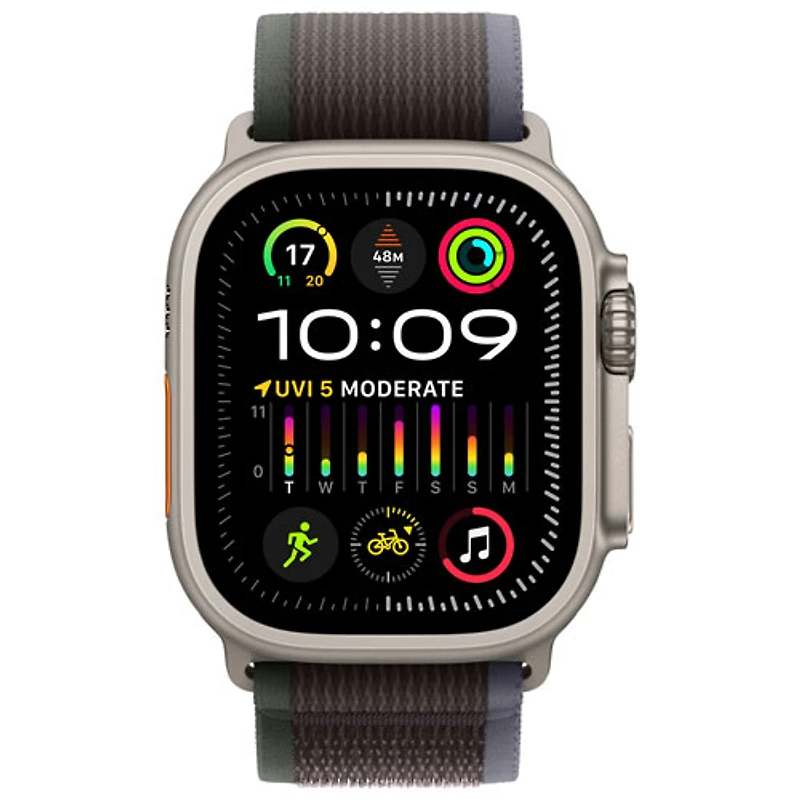 Rogers Apple Watch Ultra 2 (GPS + Cellular) 49mm Titanium Case w/Blue Black Trail Loop - M