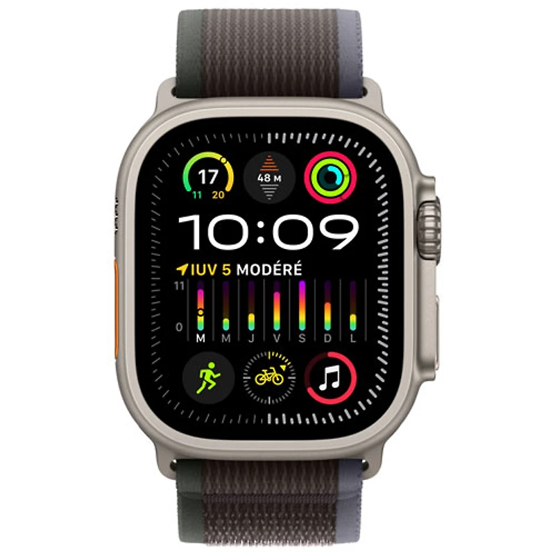 Rogers Apple Watch Ultra 2 (GPS + Cellular) 49mm Titanium Case w/Blue Black Trail Loop - M