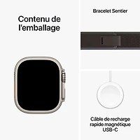 Rogers Apple Watch Ultra 2 (GPS + Cellular) 49mm Titanium Case w/Blue Black Trail Loop - M