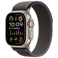 TELUS Apple Watch Ultra 2 (GPS + Cellular) 49mm Titanium Case w/Blue Black Trail Loop - M