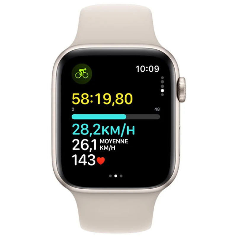 Apple Watch SE (GPS + Cellular) avec boîtier de 44 mm en aluminium comète et bracelet sport comète par Rogers - Moyen - Financement mensuel