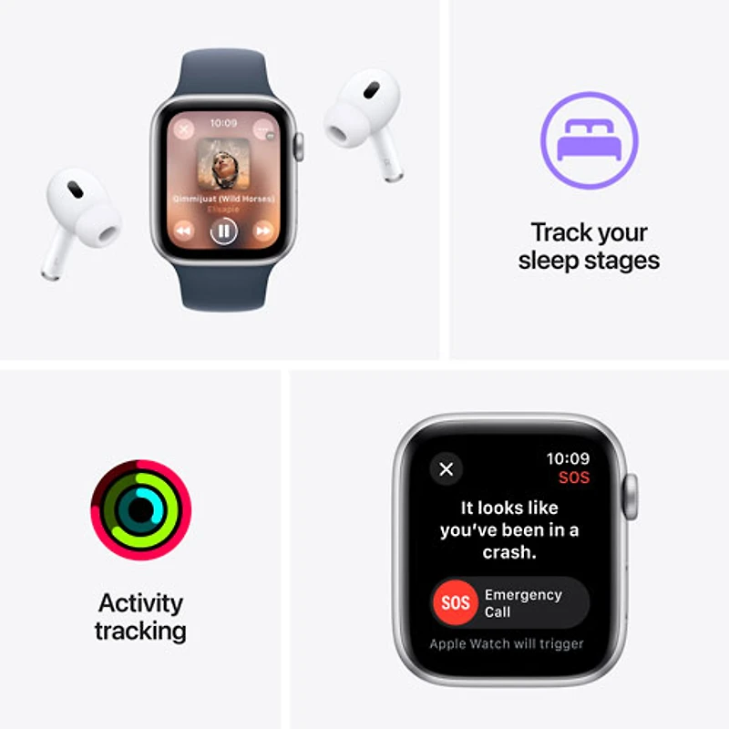 Apple Watch SE (GPS + Cellular) avec boîtier de 44 mm en aluminium comète et bracelet sport comète par Rogers - Financement mensuel