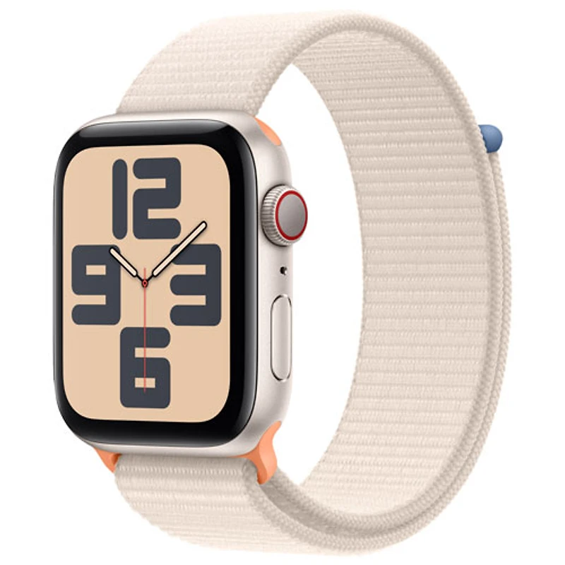 Apple Watch SE (GPS + Cellular) avec boîtier de 44 mm en aluminium comète et bracelet sport comète par TELUS - Financement mensuel