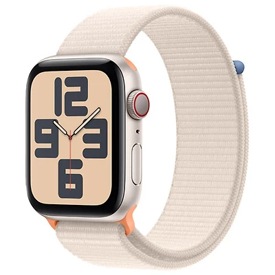 Apple Watch SE (GPS + Cellular) avec boîtier de 44 mm en aluminium comète et bracelet sport comète par TELUS - Financement mensuel