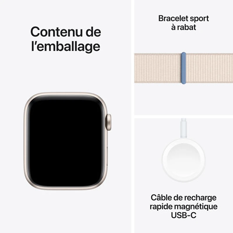 Apple Watch SE (GPS + Cellular) avec boîtier de 44 mm en aluminium comète et bracelet sport comète par TELUS - Financement mensuel
