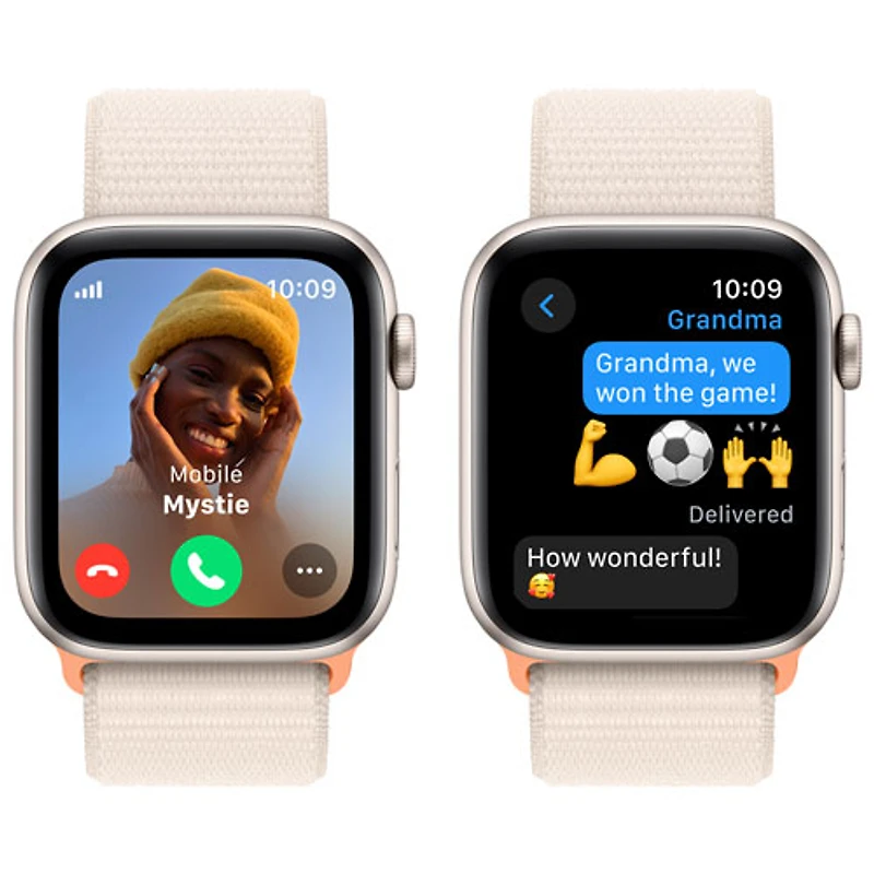 Apple Watch SE (GPS + Cellular) avec boîtier de 44 mm en aluminium comète et bracelet sport comète par TELUS - Financement mensuel