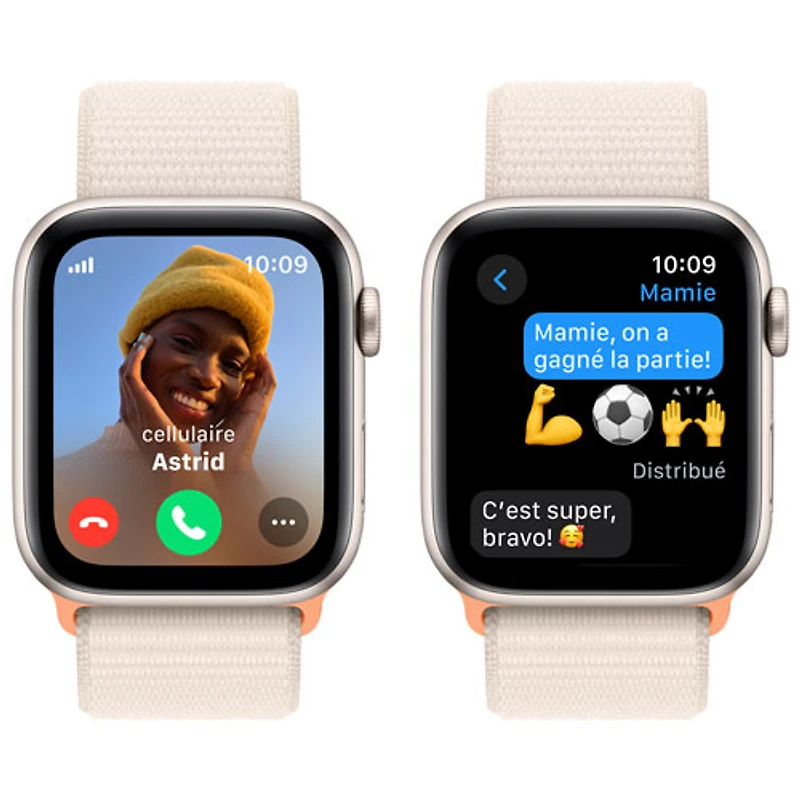 Apple Watch SE (GPS + Cellular) avec boîtier de 44 mm en aluminium comète et bracelet sport comète par TELUS - Financement mensuel