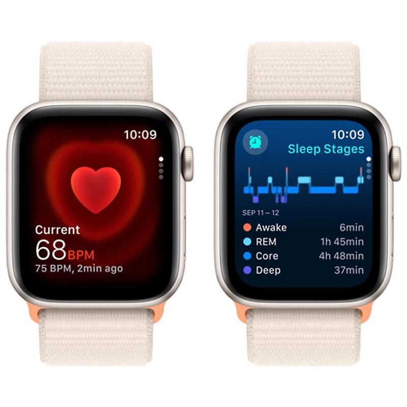 Apple Watch SE (GPS + Cellular) avec boîtier de 44 mm en aluminium comète et bracelet sport comète par TELUS - Financement mensuel