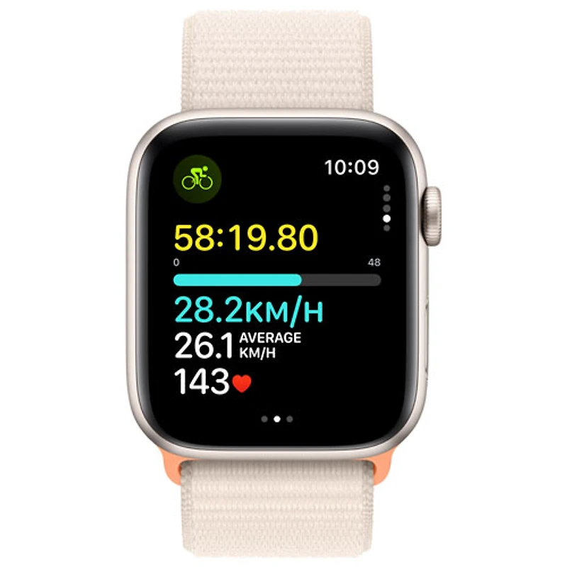 Apple Watch SE (GPS + Cellular) avec boîtier de 44 mm en aluminium comète et bracelet sport comète par TELUS - Financement mensuel