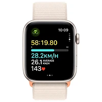 Apple Watch SE (GPS + Cellular) avec boîtier de 44 mm en aluminium comète et bracelet sport comète par TELUS - Financement mensuel