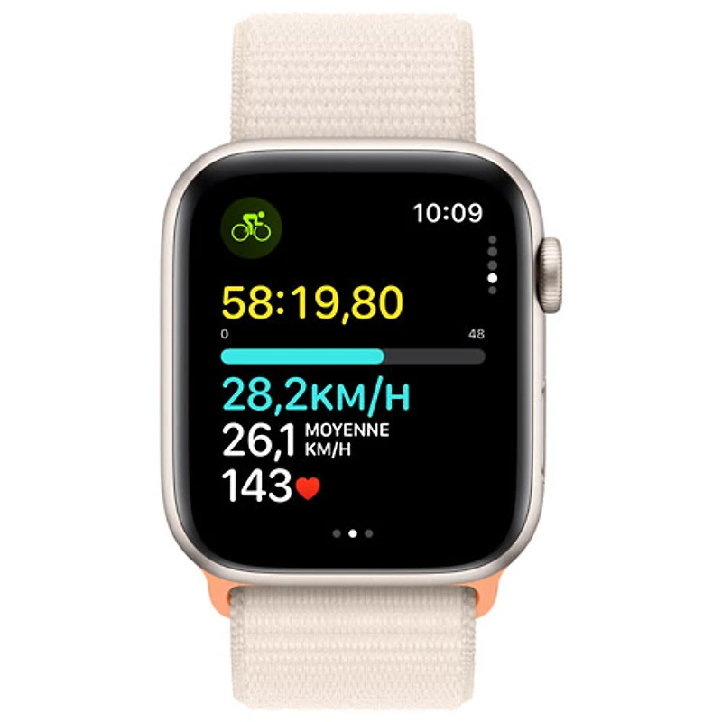 Apple Watch SE (GPS + Cellular) avec boîtier de 44 mm en aluminium comète et bracelet sport comète par TELUS - Financement mensuel