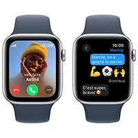 TELUS Apple Watch SE (GPS + Cellular) 44mm Silver Aluminum Case w/Storm Blue Sport Band - M/L - Monthly Financing
