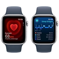 TELUS Apple Watch SE (GPS + Cellular) 44mm Silver Aluminum Case w/Storm Blue Sport Band - M/L - Monthly Financing