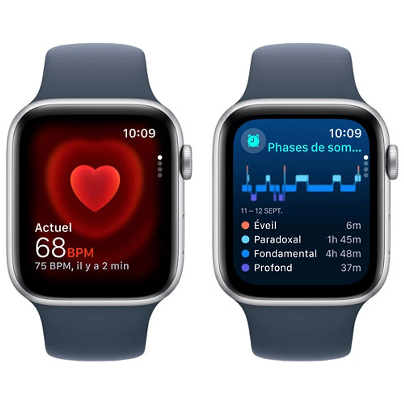 TELUS Apple Watch SE (GPS + Cellular) 44mm Silver Aluminum Case w/Storm Blue Sport Band - M/L - Monthly Financing