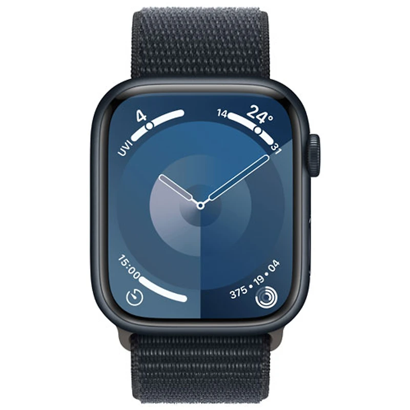 Apple Watch Series 9 (GPS + Cellular) avec boîtier de 45 mm en aluminium minuit et bracelet sport à rabat minuit par Rogers - Financement mensuel