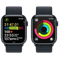 Apple Watch Series 9 (GPS + Cellular) avec boîtier de 45 mm en aluminium minuit et bracelet sport à rabat minuit par Rogers - Financement mensuel
