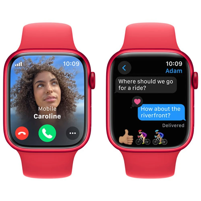 Apple Watch Series 9 (GPS + Cellular) avec boîtier de 45 mm en aluminium (PRODUCT)RED et bracelet sport (PRODUCT)RED par Rogers - Petit/Moyen - Financement mensuel