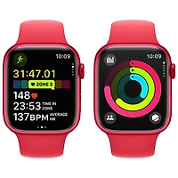 Apple Watch Series 9 (GPS + Cellular) avec boîtier de 45 mm en aluminium (PRODUCT)RED et bracelet sport (PRODUCT)RED par Rogers - Petit/Moyen - Financement mensuel