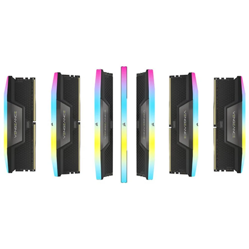 Mémoire DDR5 32 Go (2 x 16 Go) 6000 MHz Vengeance RGB de Corsair pour PC (CMH32GX5M2E6000C36) - Noir