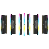 Mémoire DDR5 32 Go (2 x 16 Go) 6000 MHz Vengeance RGB de Corsair pour PC (CMH32GX5M2E6000C36) - Noir