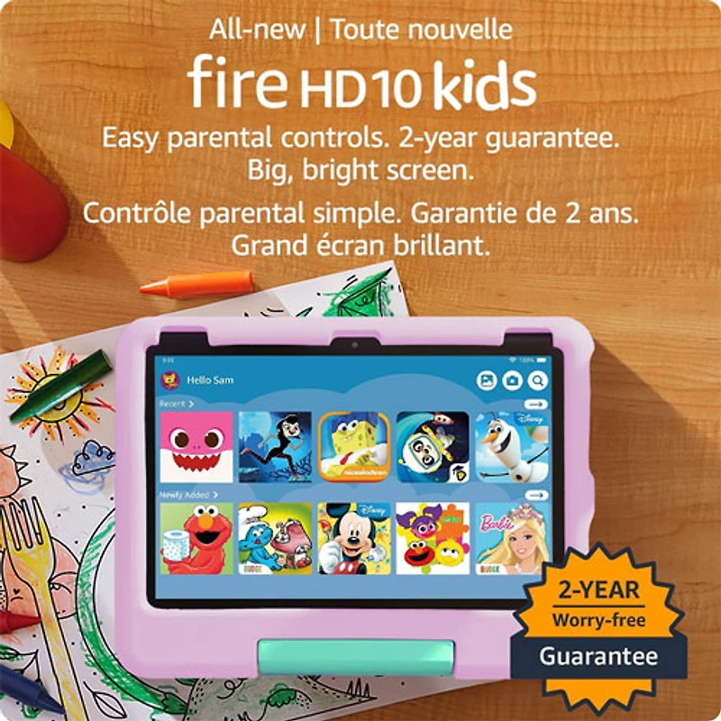 Amazon Fire HD 10 Kids Edition (2023) 10.1" 32GB FireOS Tablet with Kid-Proof Case - Pink