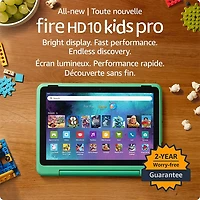 Tablette 10,1 po 32 Go FireOS Fire HD 10 Kids Pro (2023) d'Amazon avec étui à l'épreuve des enfants - Menthe