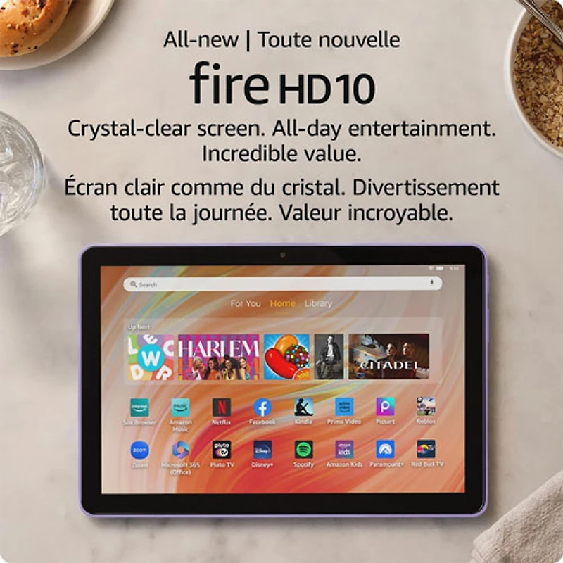 Tablette 10,1 po 32 Go FireOS Fire HD 10 (2023) d'Amazon avec processeur MT8186A - Lilas