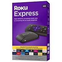 Lecteur de diffusion continue Express HD de Roku (2023) avec câble HDMI haute vitesse et télécommande simple (aucune commande de téléviseur)