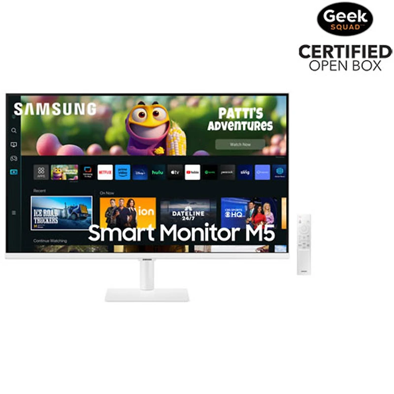 Boîte ouverte - Moniteur intelligent DEL VA HD intégrale 60 Hz de 32 po de Samsung avec temps de réponse de 4 ms gris à gris (LS32CM501ENXZA) - Blanc
